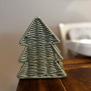 Green Wicker Christmas Tree Decor